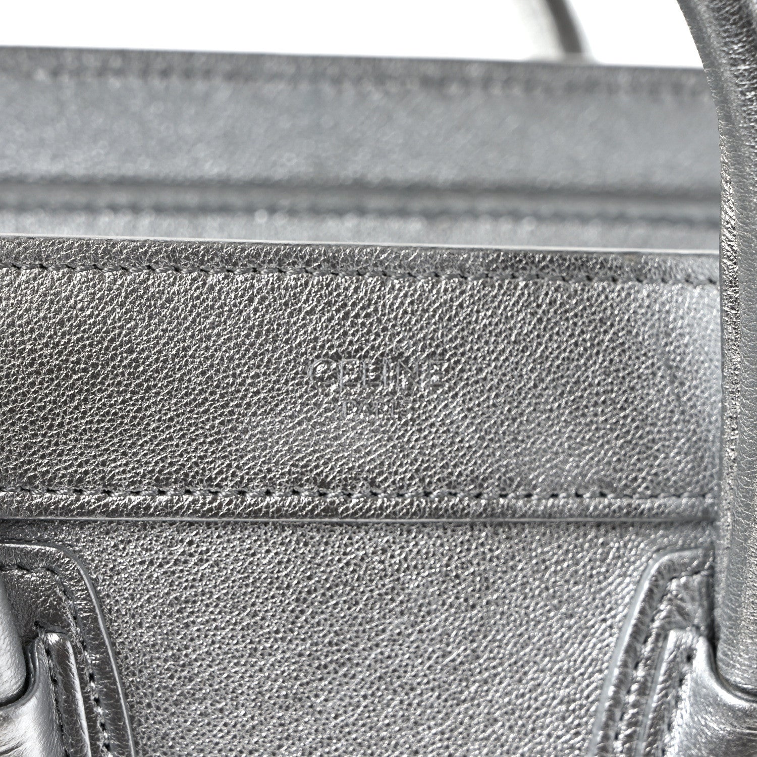 Celine Laminated Lambskin Nano Luggage Silver 6 of 11