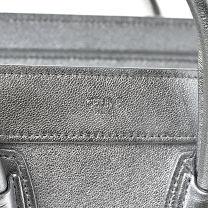 Celine Laminated Lambskin Nano Luggage Silver 6 of 11