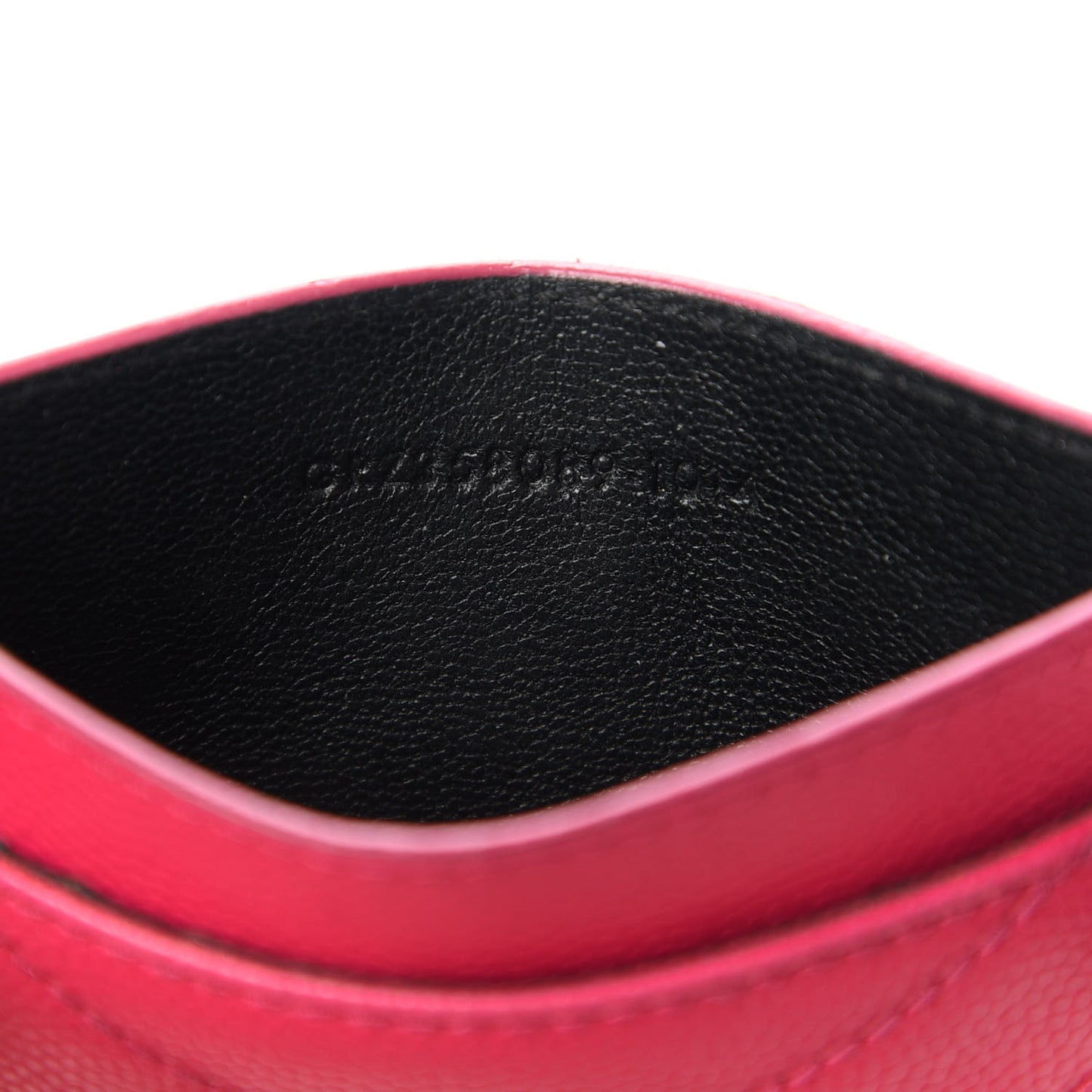 Grain De Poudre Matelasse Chevron Monogram Credit Card Case Fresh Fuxia