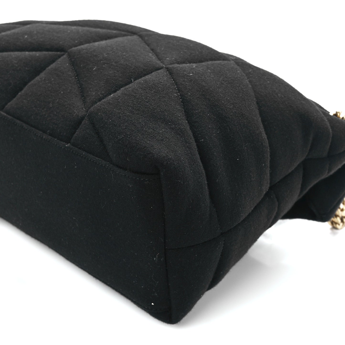 Wool Jersey Quilted Medium Loulou Puffer Monogram Chain Black