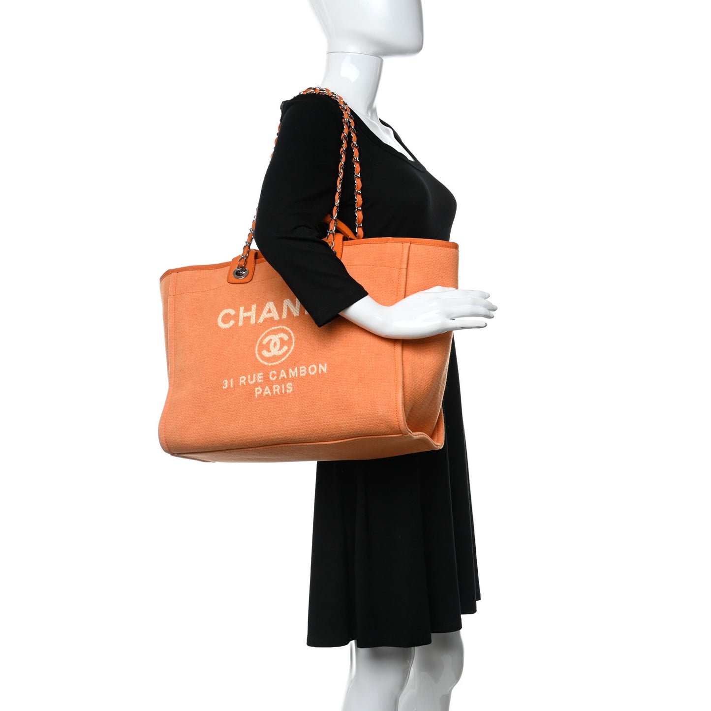 Canvas Medium Deauville Tote Orange