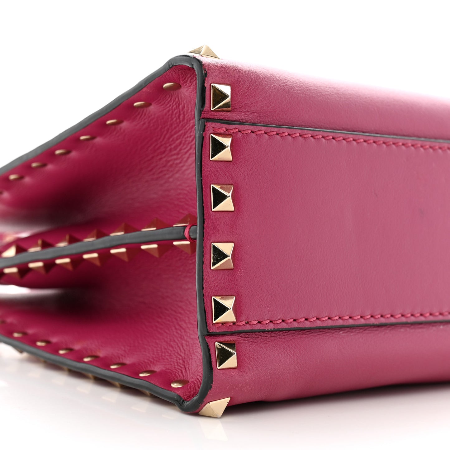 Vitello Rockstud Tote Deep Cyclamin