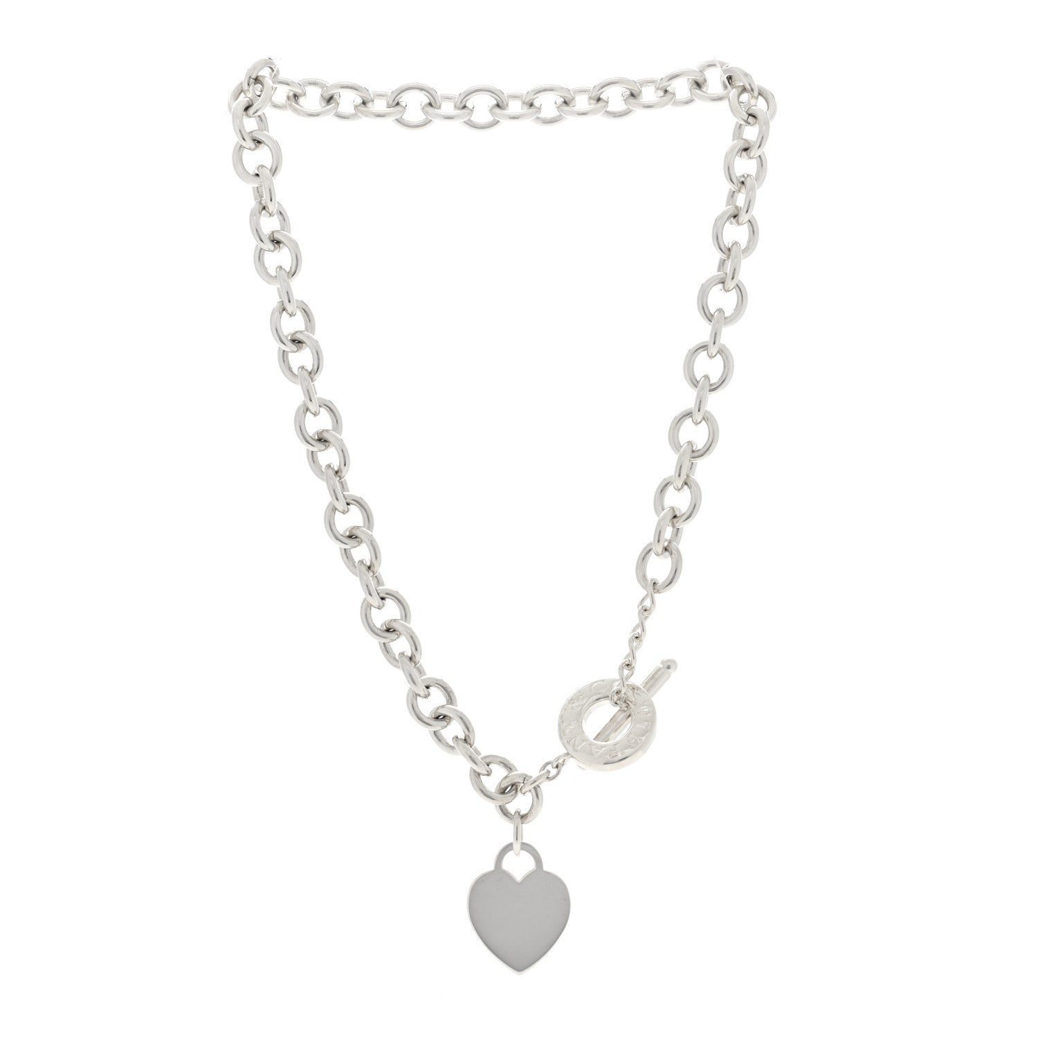 Tiffany Sterling Silver Heart Tag Toggle Necklace 2 of 5