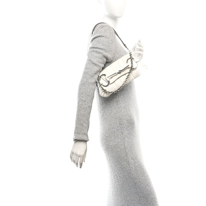 Gucci Nappa Vertical Matelasse Small Maxi Horsebit Chain Shoulder Bag Great White 2 of 10