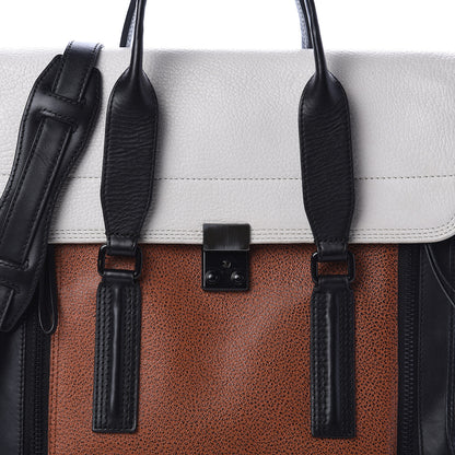 3.1 Phillip Lim 3.1 Textured Calfskin Large Colorblock Pashli Satchel Copper 6 of 8
