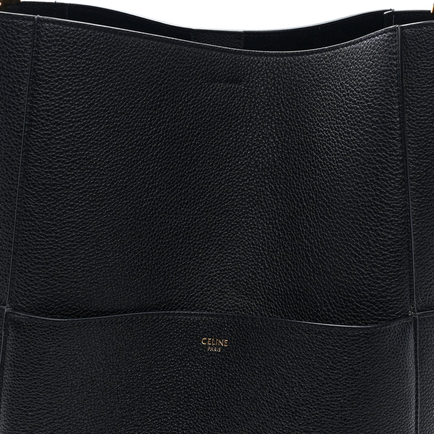 Soft Grained Calfskin Sangle Bucket Bag Black