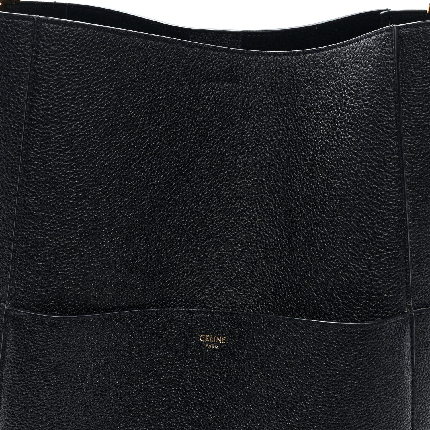 Celine Soft Grained Calfskin Sangle Bucket Bag Black 7 of 9