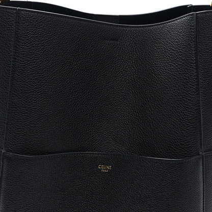 Celine Soft Grained Calfskin Sangle Bucket Bag Black 7 of 9