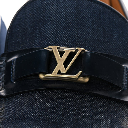 Louis Vuitton Denim Mens Hockenheim Moccasin Loafers 8.5 Marine 13 of 21