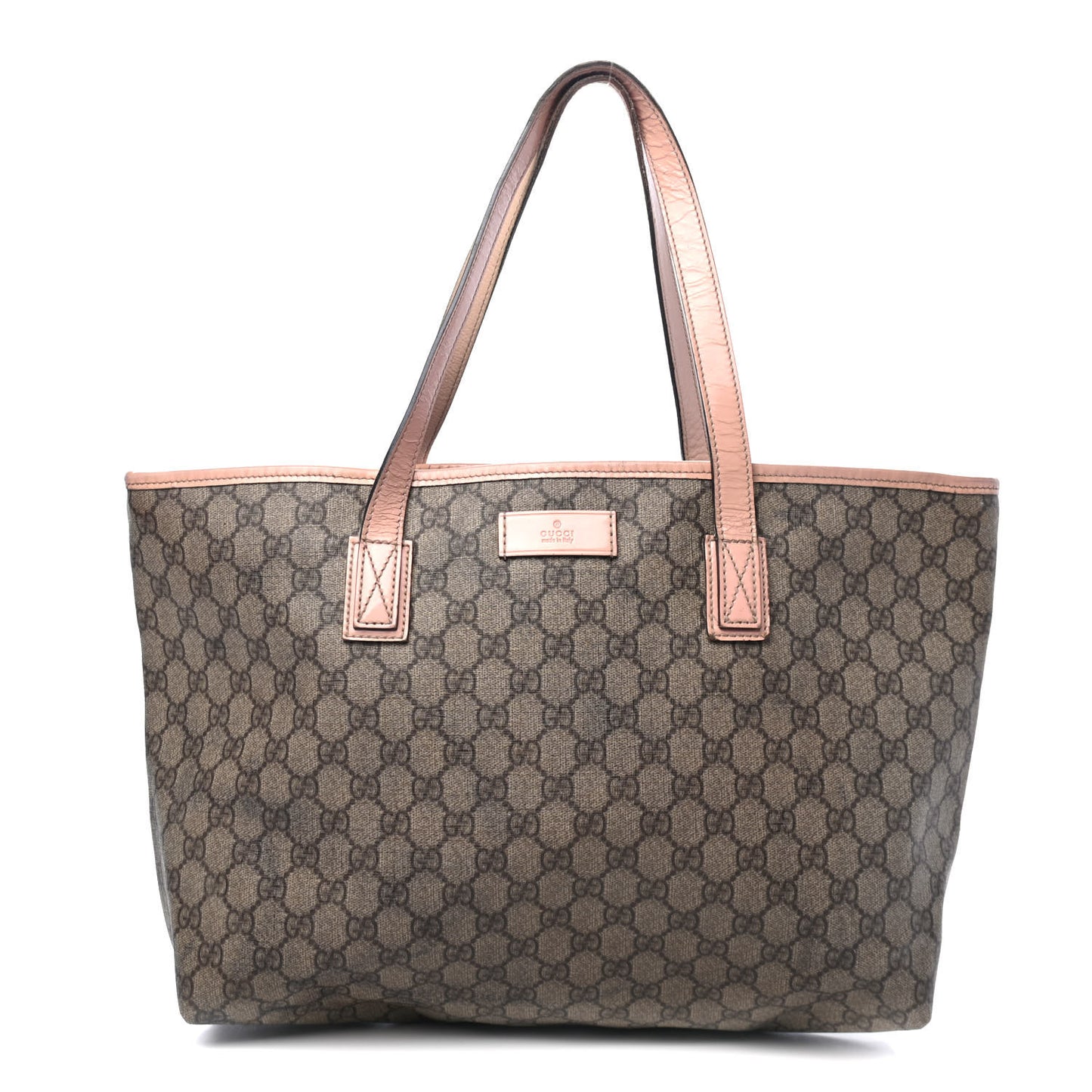 GG Supreme Monogram Medium Zippered Shopping Tote Pink