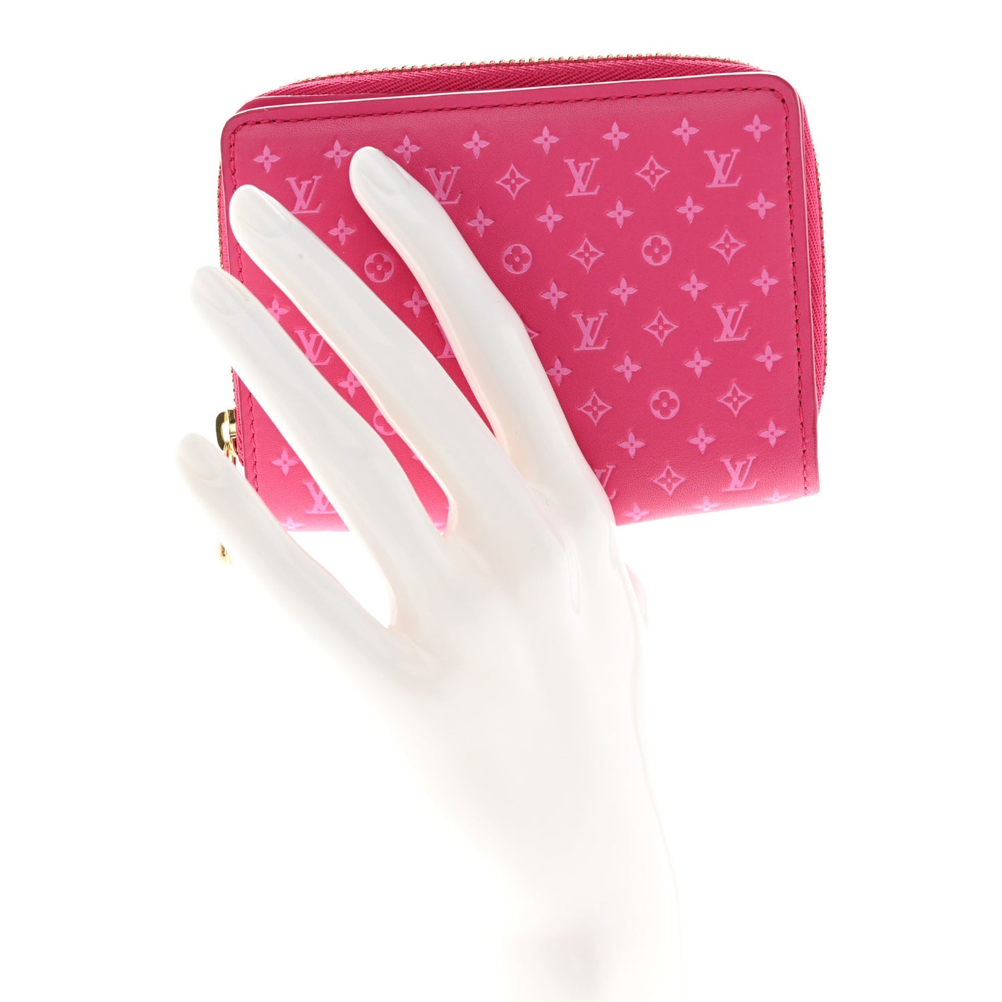 Calfskin Nanogram Embossed Lou Wallet Rose