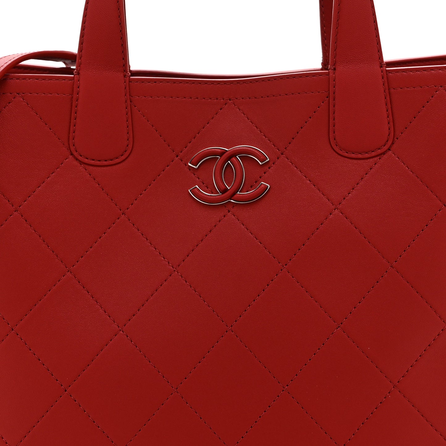 Bullskin Stitched Medium Shopping Bag  Red