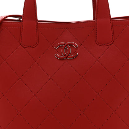 Chanel Bullskin Stitched Medium Shopping Bag  Red 8 of 10
