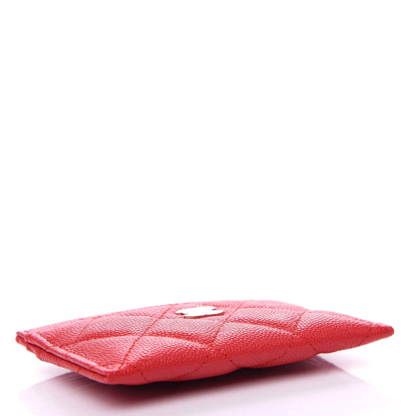 Caviar Quilted Card Holder Red