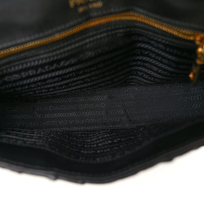 Prada Nappa Gaufre Medium Chain Flap Shoulder Bag Black 5 of 10