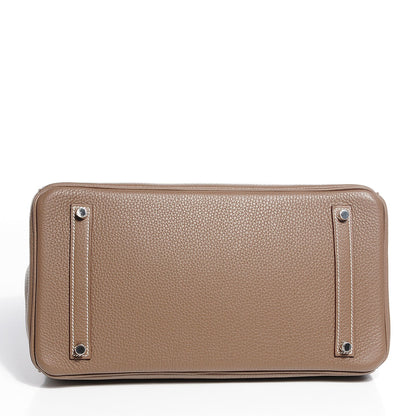 Hermes Taurillon Clemence Birkin 35 Etoupe 5 of 27