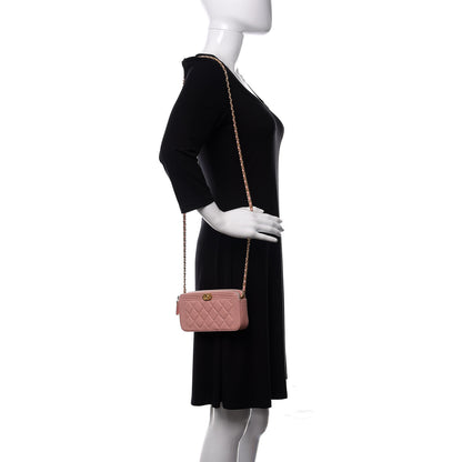 Chanel Caviar Quilted Small Boy Clutch With Chain Pink 2 of 12