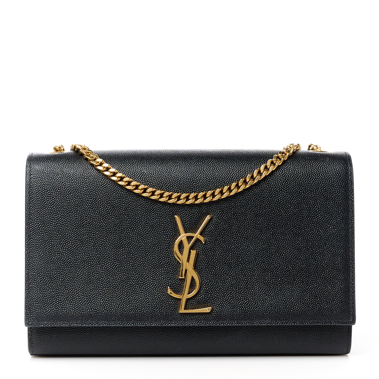 Saint Laurent Grain De Poudre Medium Classic Monogram Kate Satchel Black 1 of 11