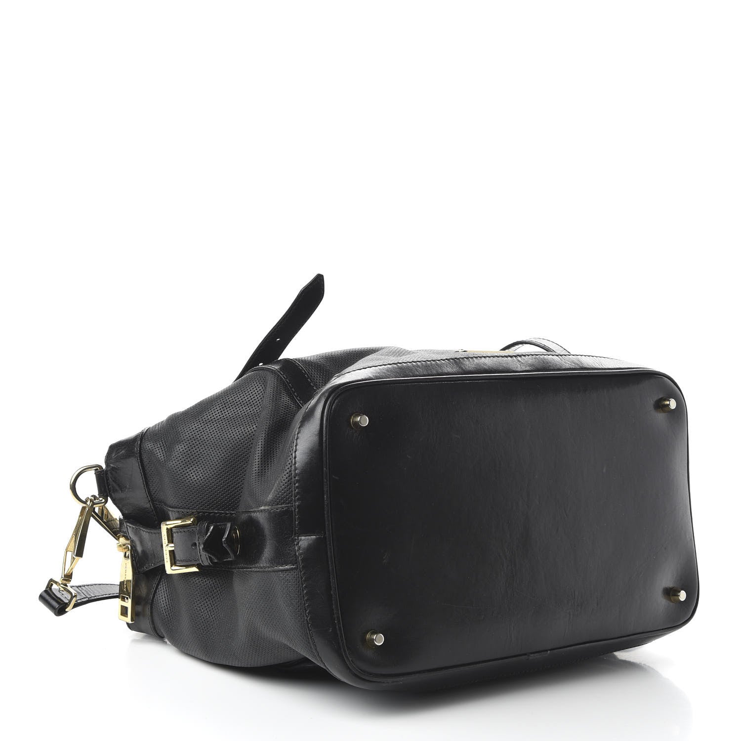Burberry Calfskin Perforated Ellers Satchel Black 4 of 10