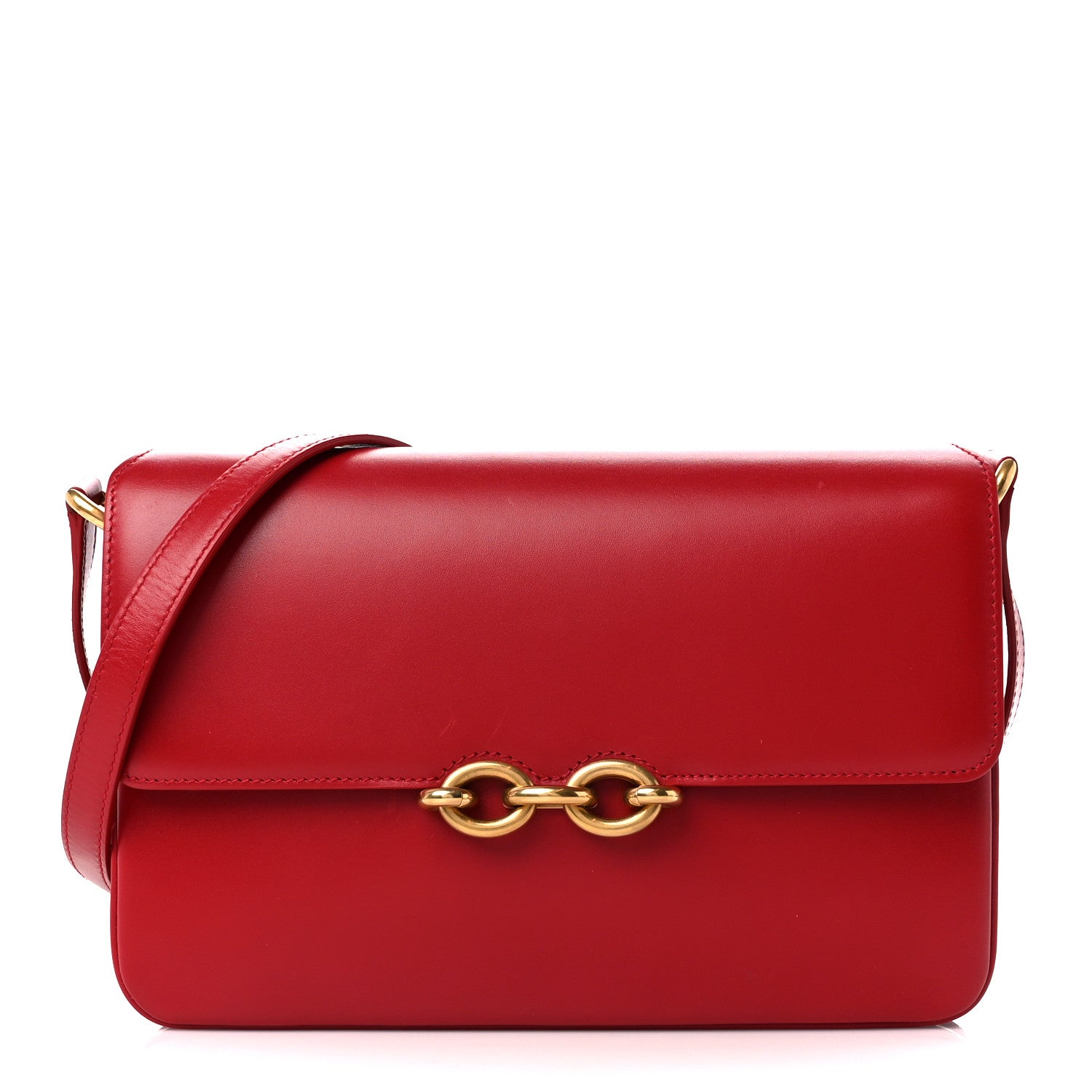 Saint Laurent Smooth Calfskin Le Maillon Satchel Rouge Eros 1 of 12