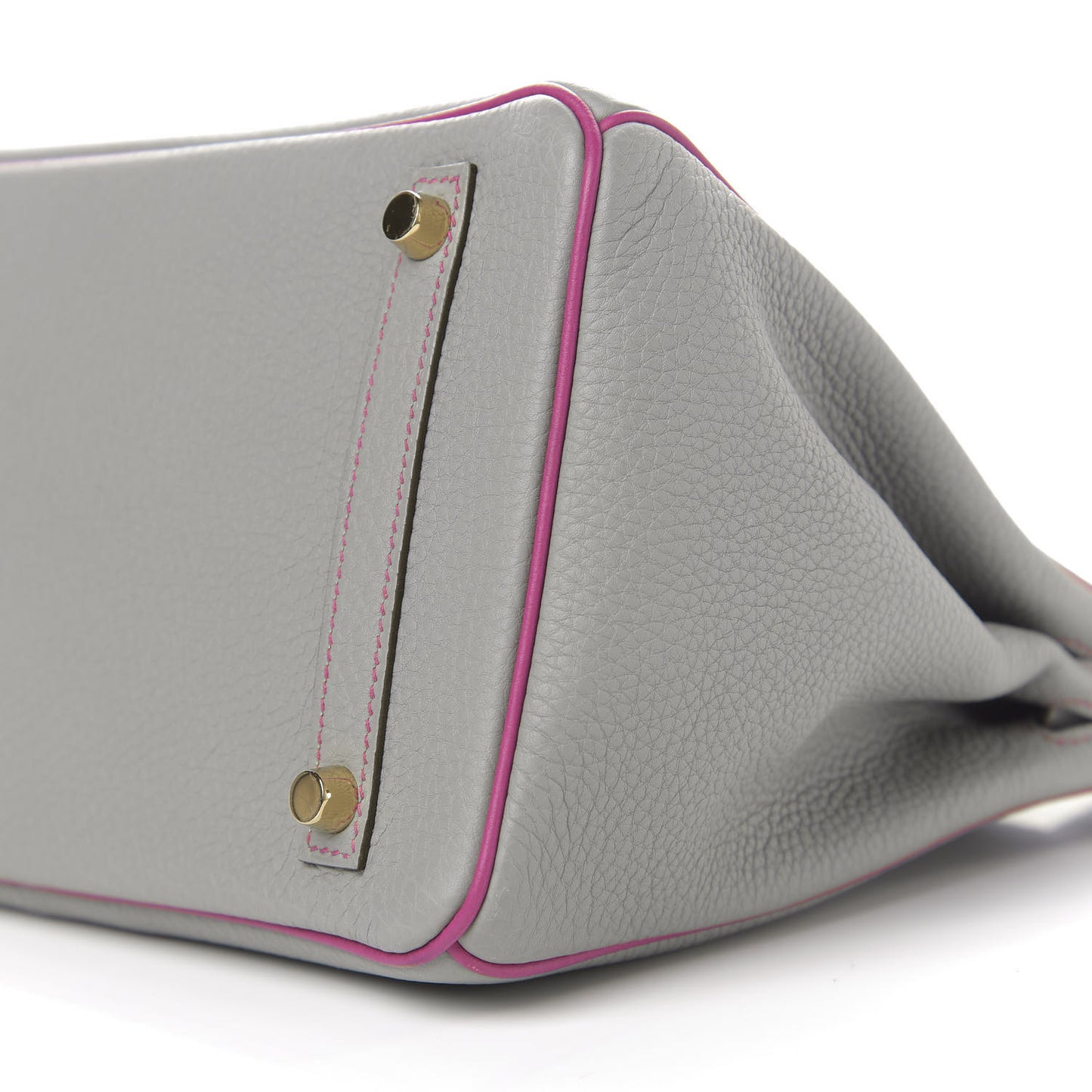 Togo Horseshoe Birkin 30 Gris Mouette Rose Pourpre