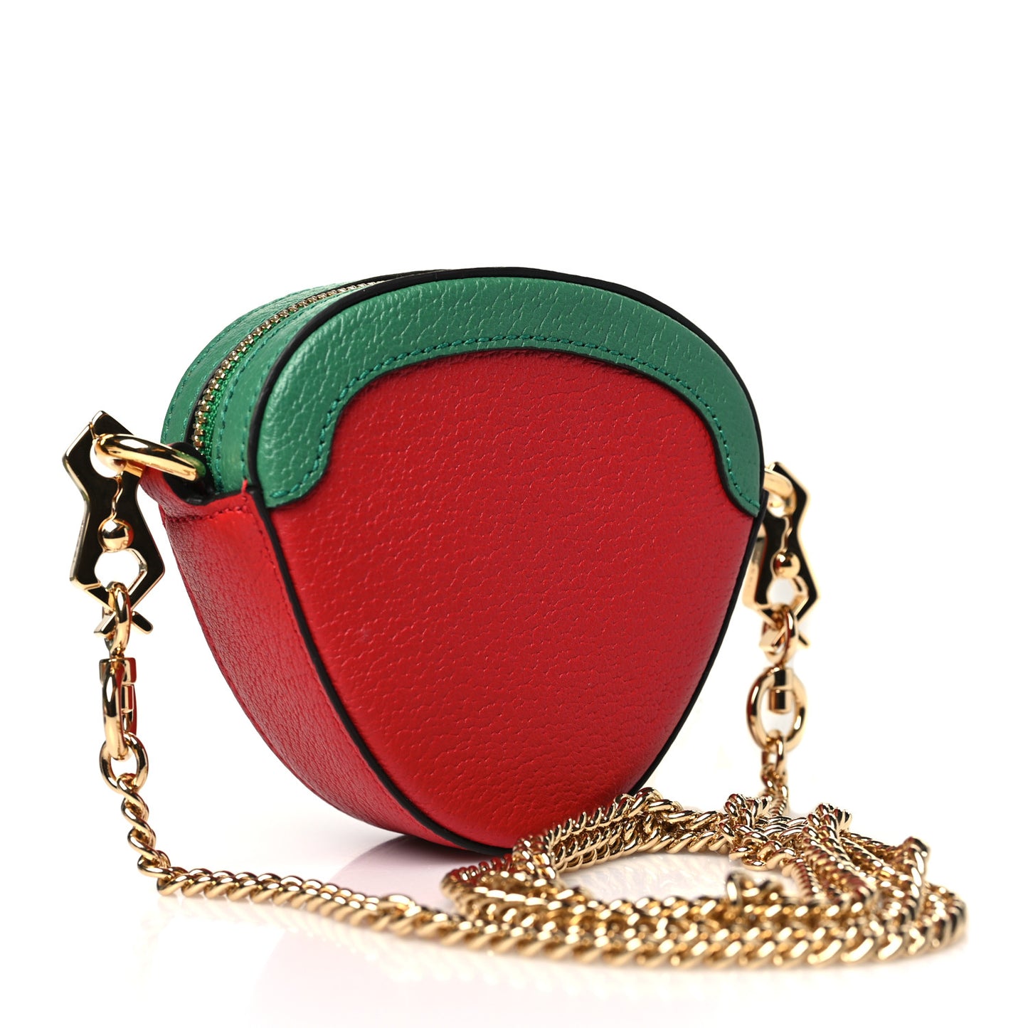Textured Dollar Calfskin Retro Interlocking G Fruttini Strawberry Mini Crossbody Lobster Red Black New Acero