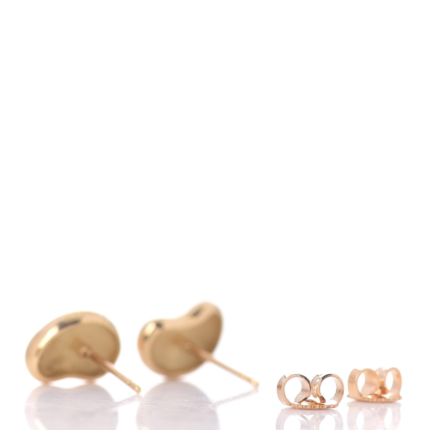 Tiffany 18K Yellow Gold 12mm Elsa Peretti Bean Earrings 3 of 4
