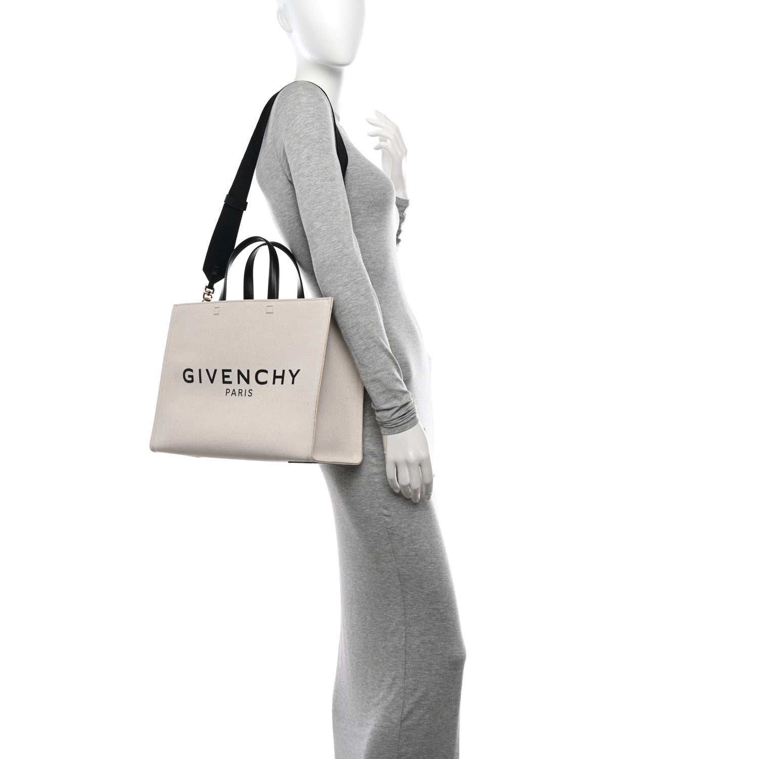 Givenchy Canvas Medium Tote Beige Black 2 of 10