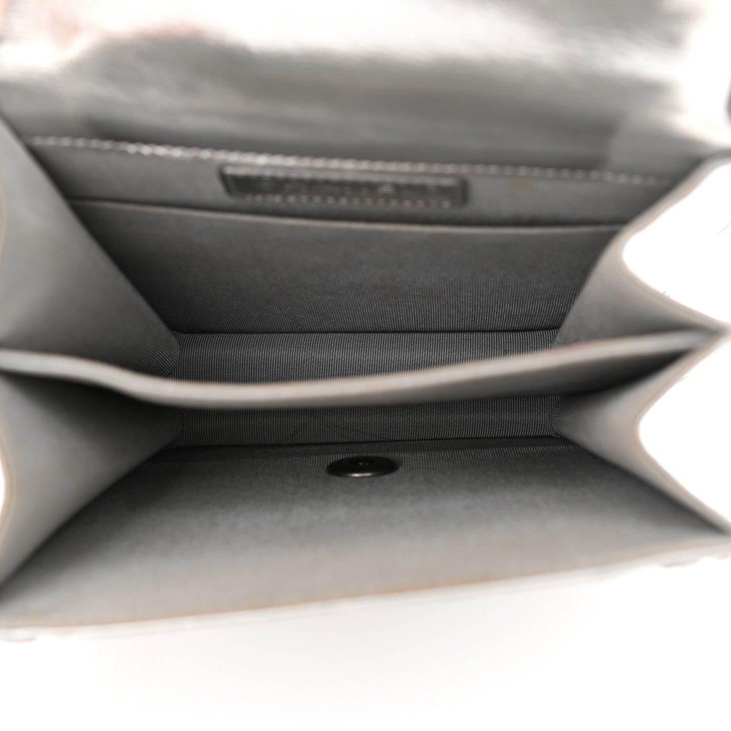 Chanel Metallic Goatskin Quilted North South Boy Flap Silver 8 of 17