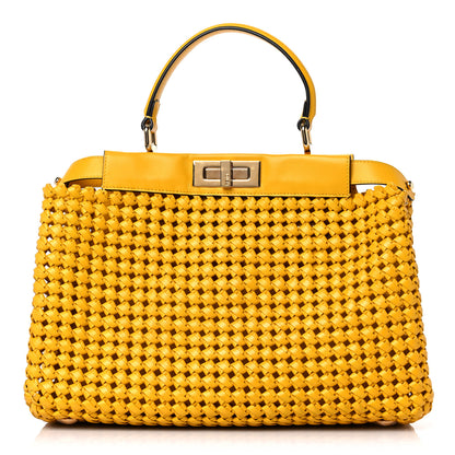 Fendi Nappa Matisse Intreccio Medium Peekaboo Iconic Satchel Mimosa 1 of 17
