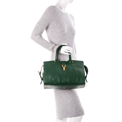 Saint Laurent Sheepskin Medium Cabas ChYc Tartan Green 2 of 6