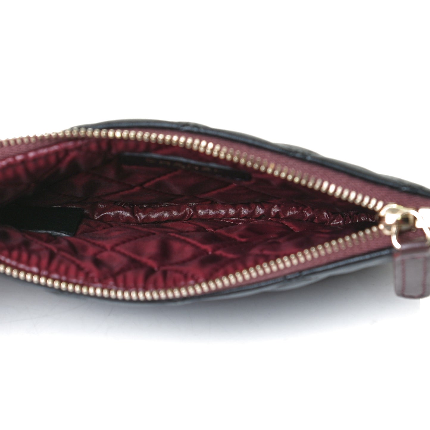 Lambskin Quilted Small Cosmetic Case Black