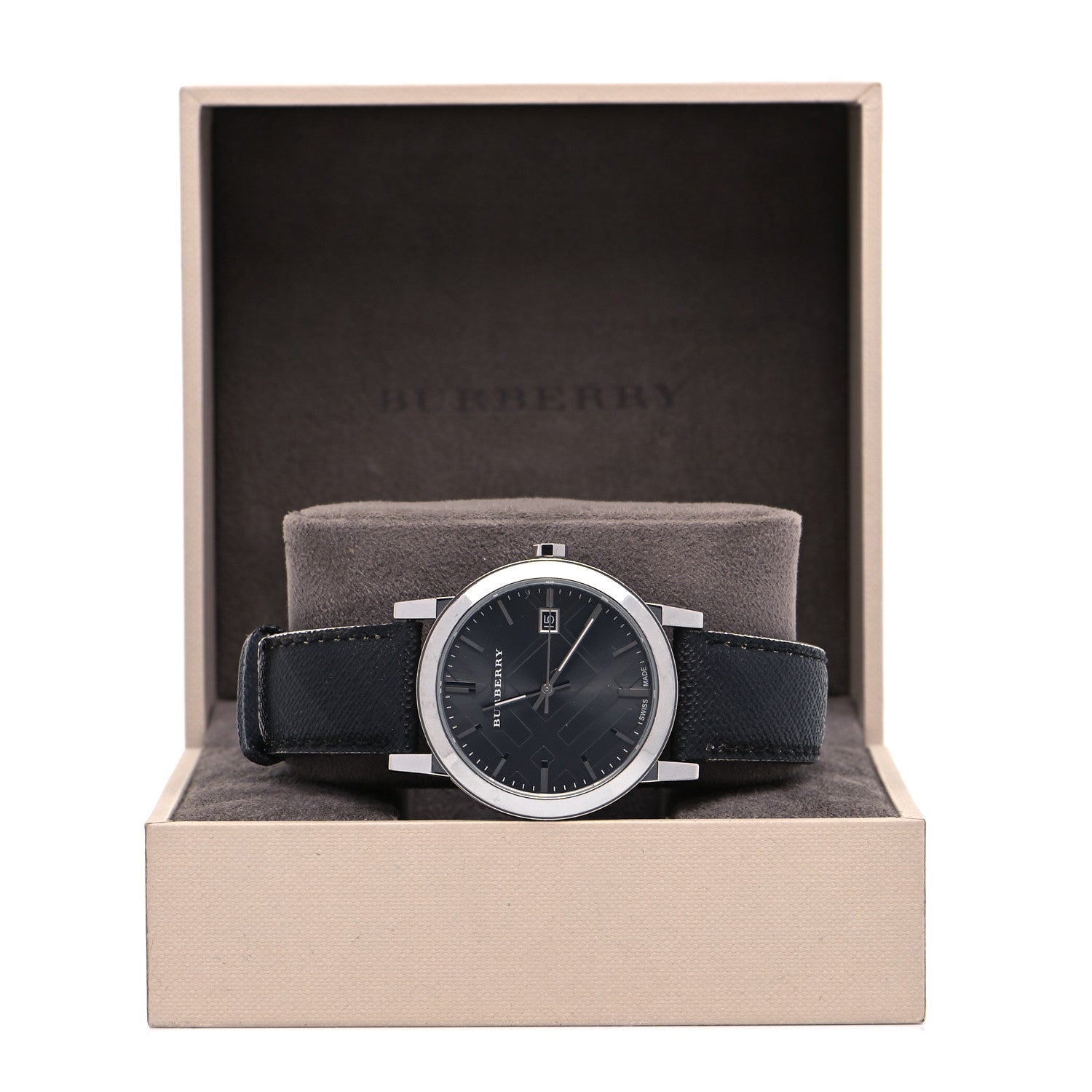 Burberry Stainless Steel Calfskin 38mm Quartz Watch Black BU9030 5 of 5