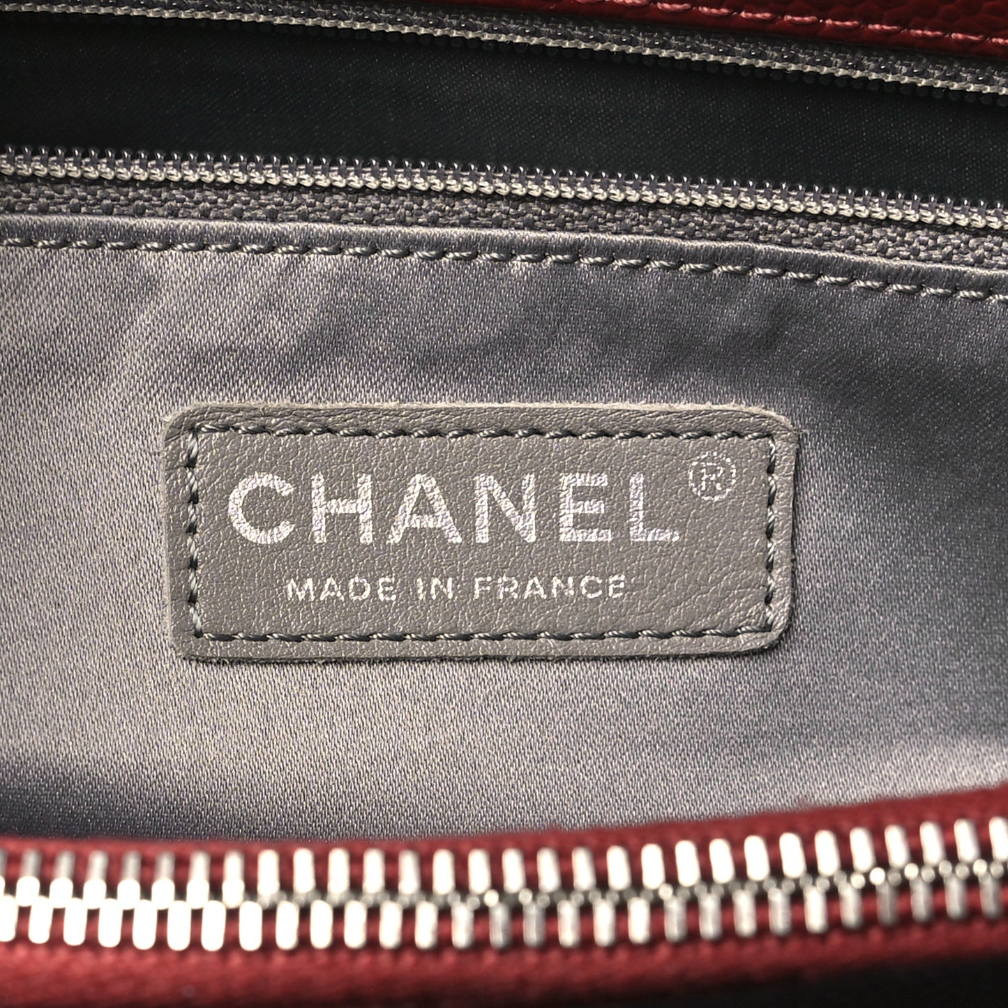 Caviar Quilted Grand Shopping Tote GST Dark Burgundy