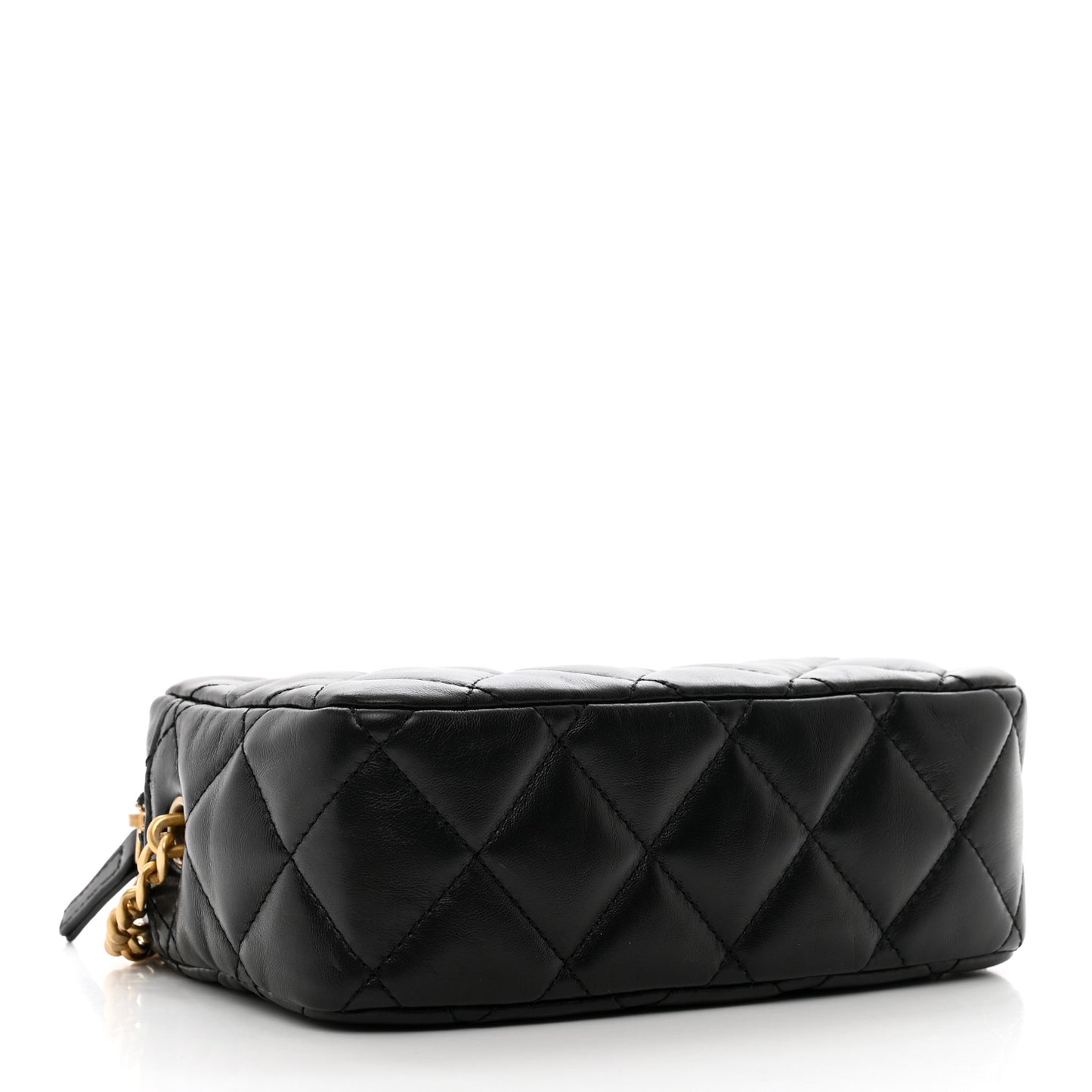 Lambskin Quilted Mini Pillow Crush Camera Case Black