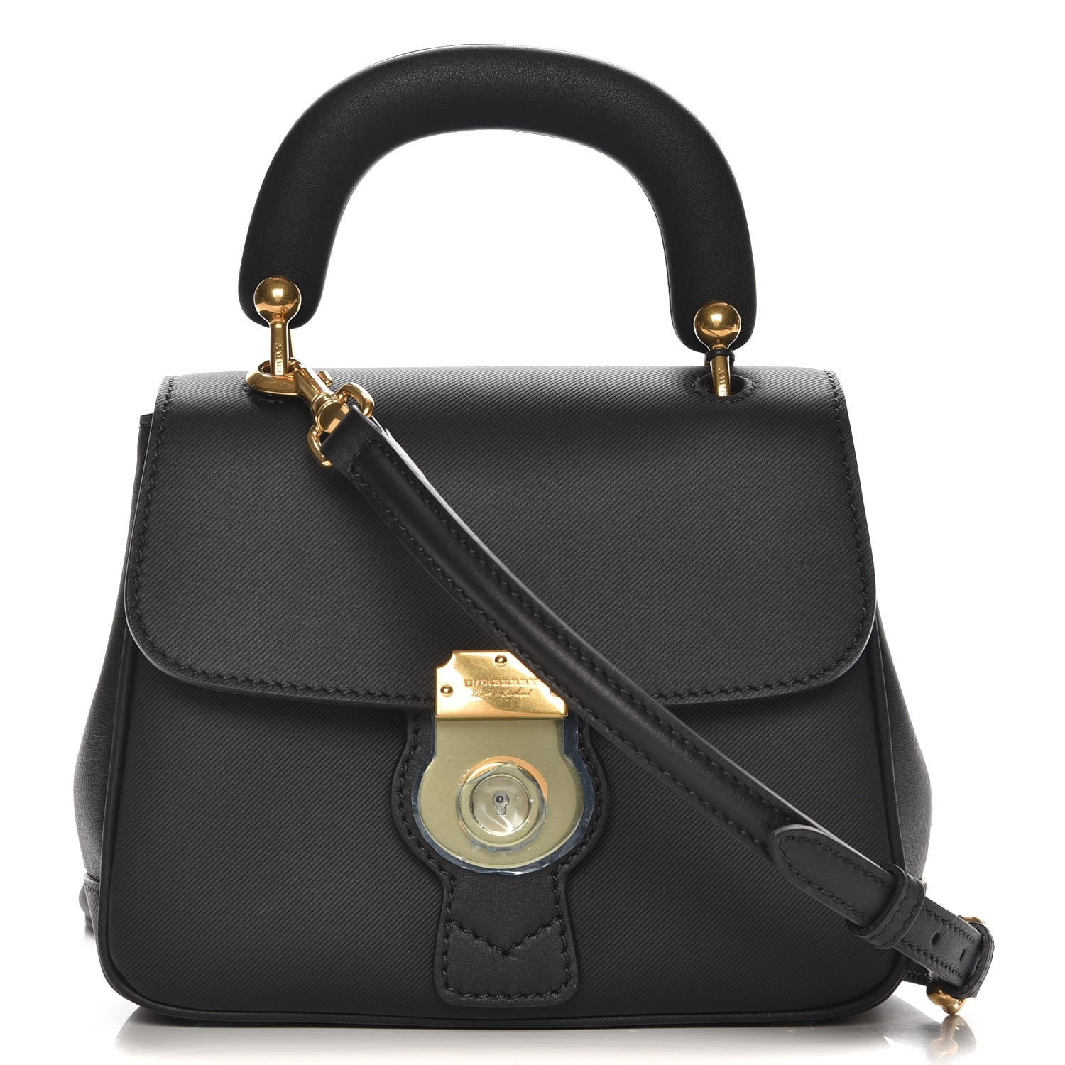 Burberry Trench Calfskin Small DK88 Top Handle Bag Black 1 of 8