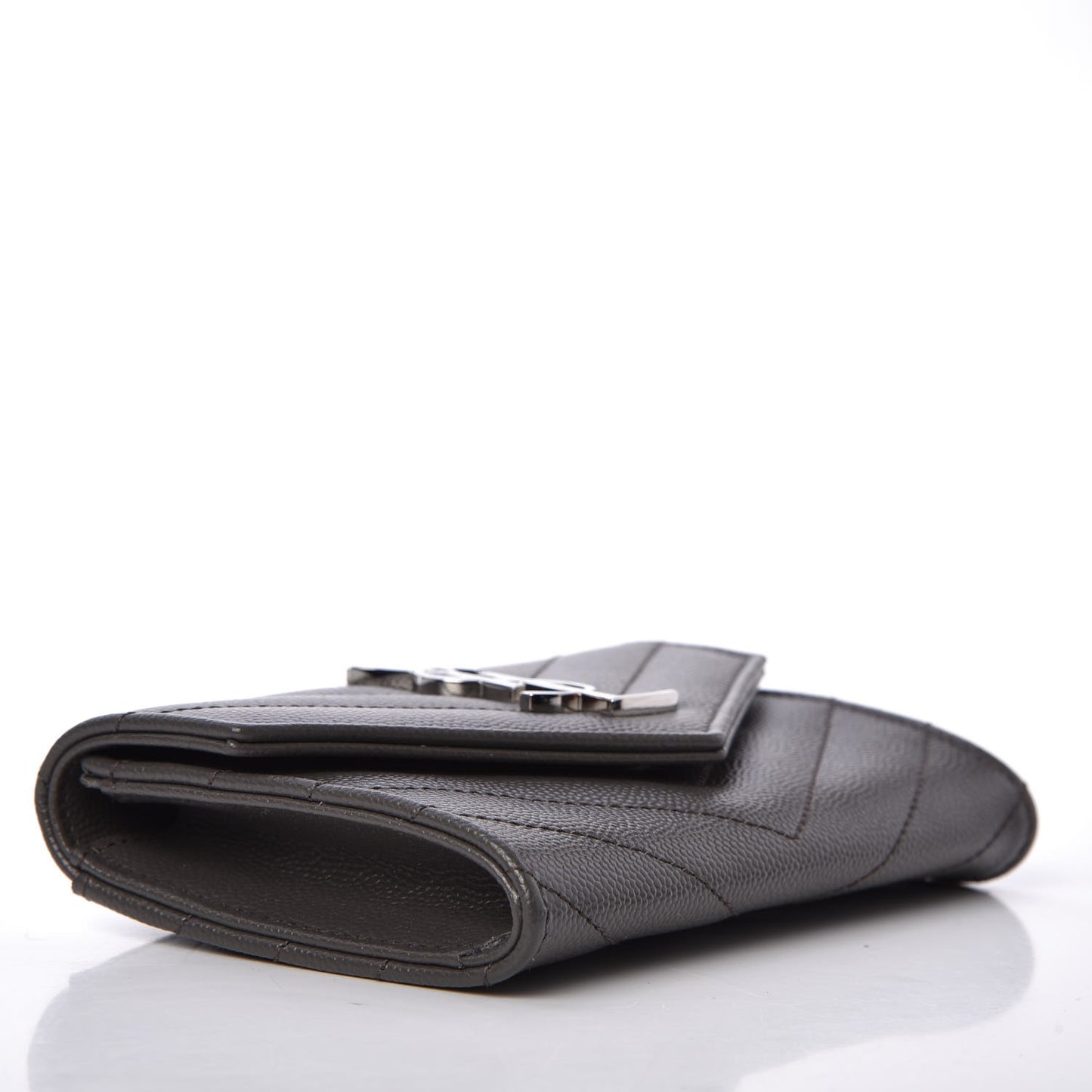 Grain De Poudre Matelasse Chevron Small Monogram Envelope Wallet Earth