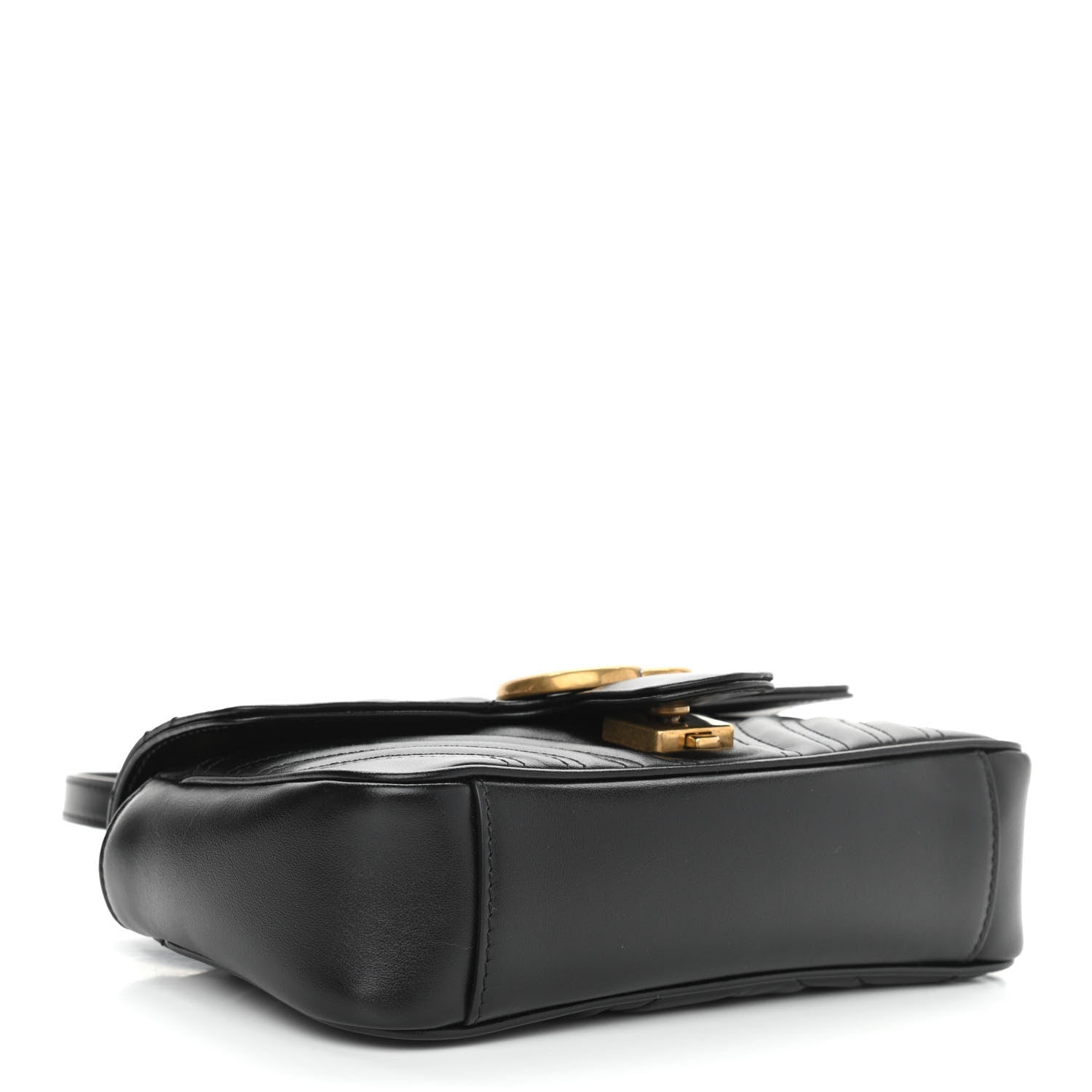 Gucci Calfskin Matelasse Mini GG Marmont Shoulder Bag Black 3 of 15