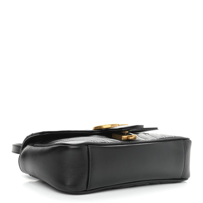 Gucci Calfskin Matelasse Mini GG Marmont Shoulder Bag Black 3 of 15