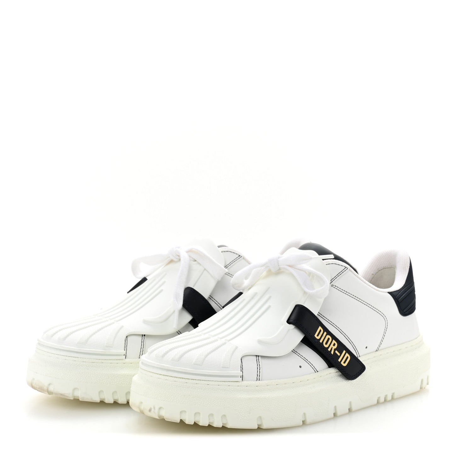 Calfskin Bi-Color Dior-ID Platform Sneakers 41 White Deep Blue