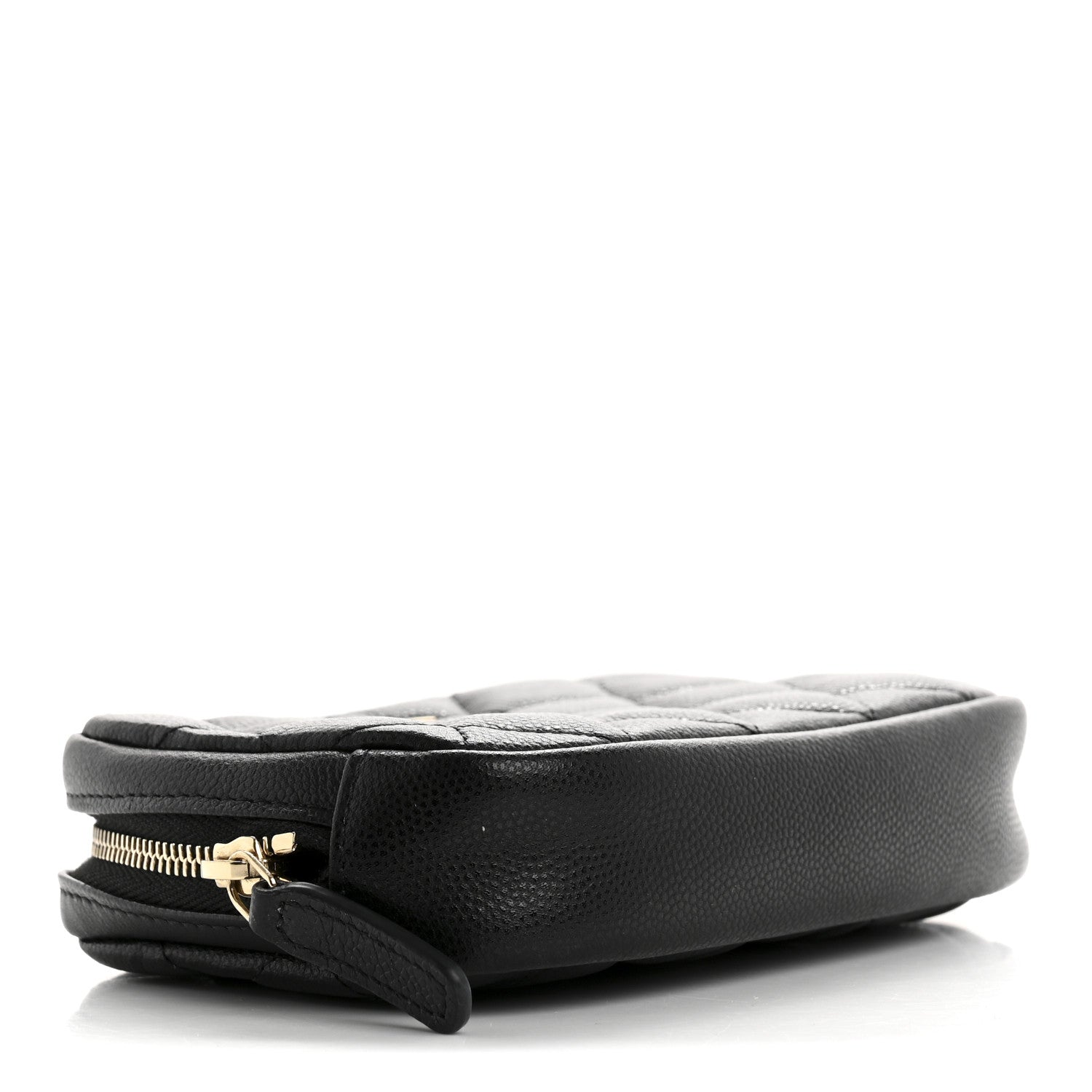 Chanel Caviar Quilted Small Curvy Pouch Cosmetic Case Black 4 of 8