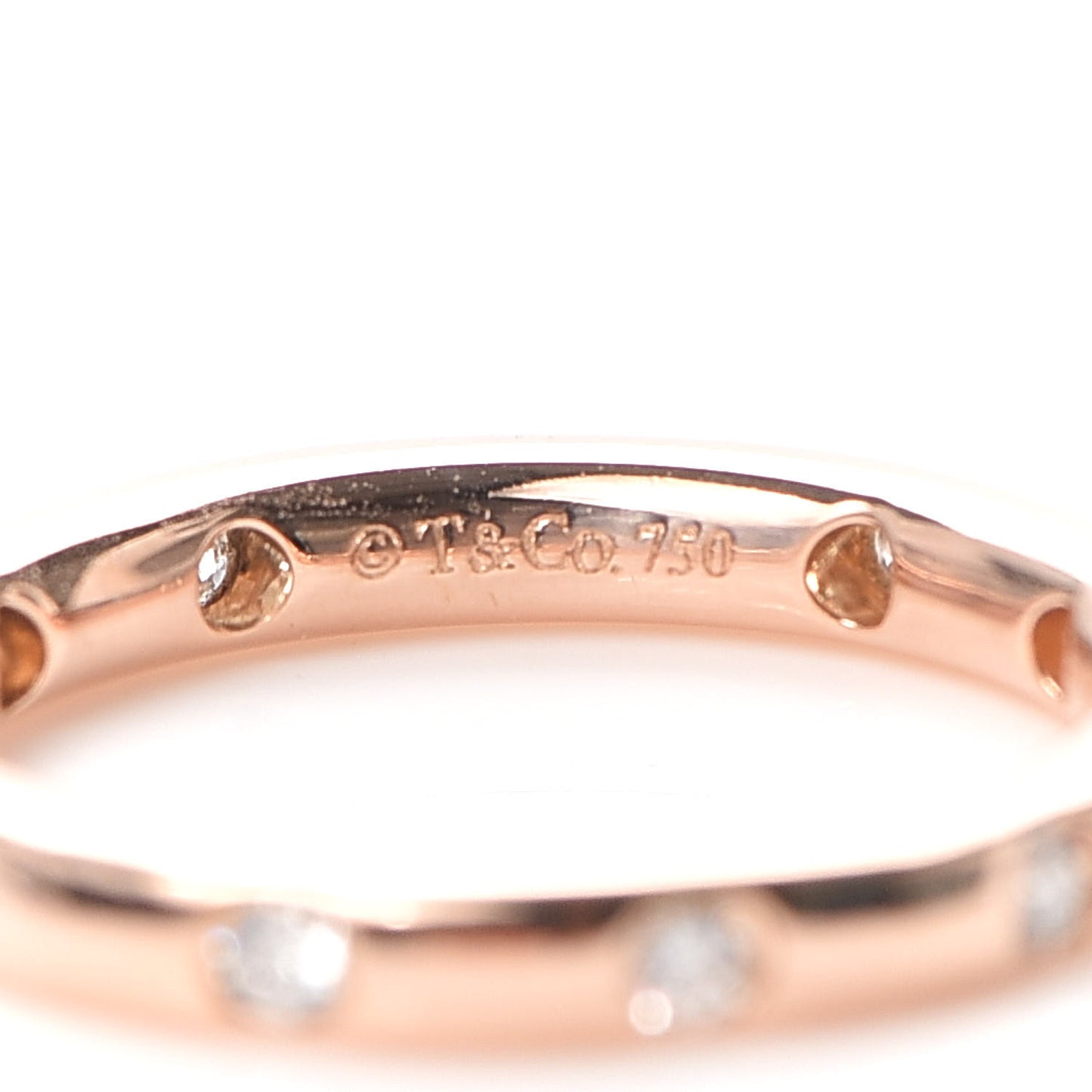 18K Rose Gold Diamond Bezet Band Ring 47 4