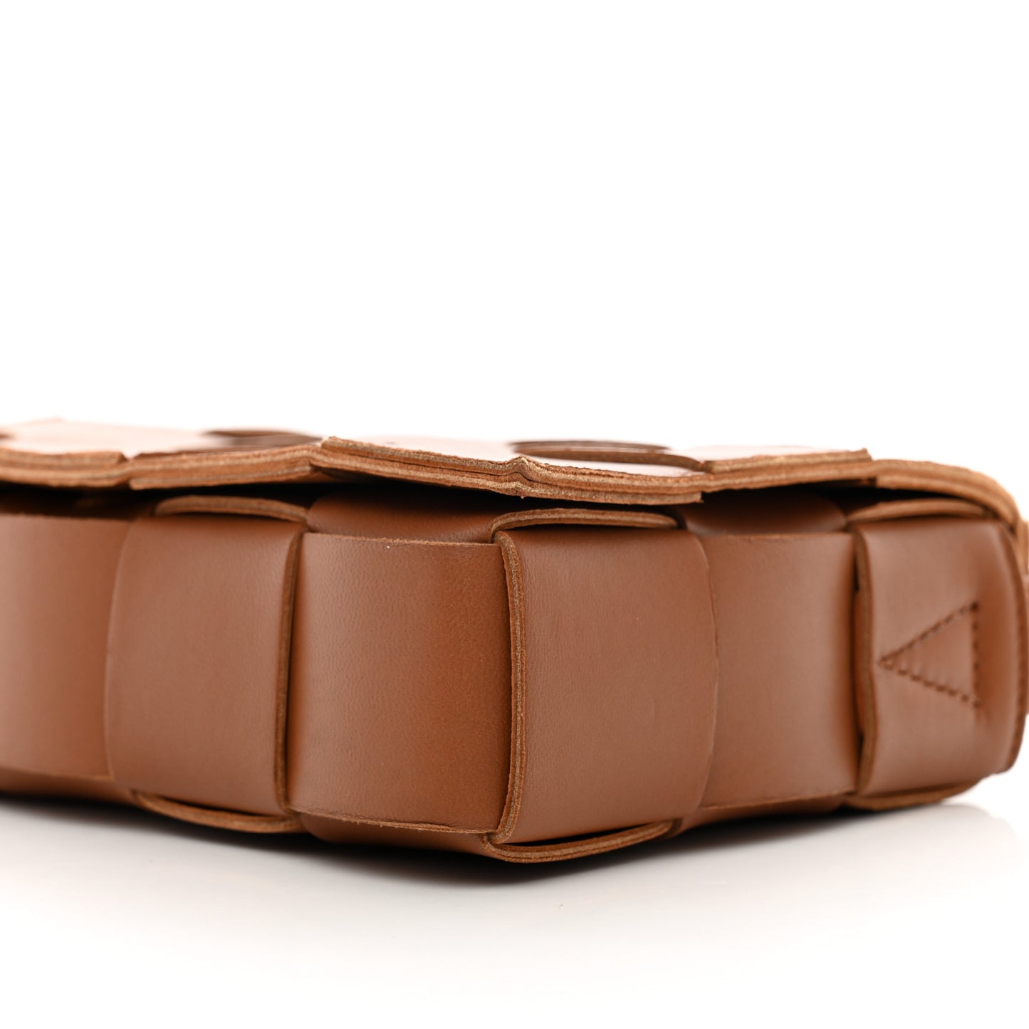 Lambskin Maxi Intrecciato Cassette Crossbody Bag Caramel