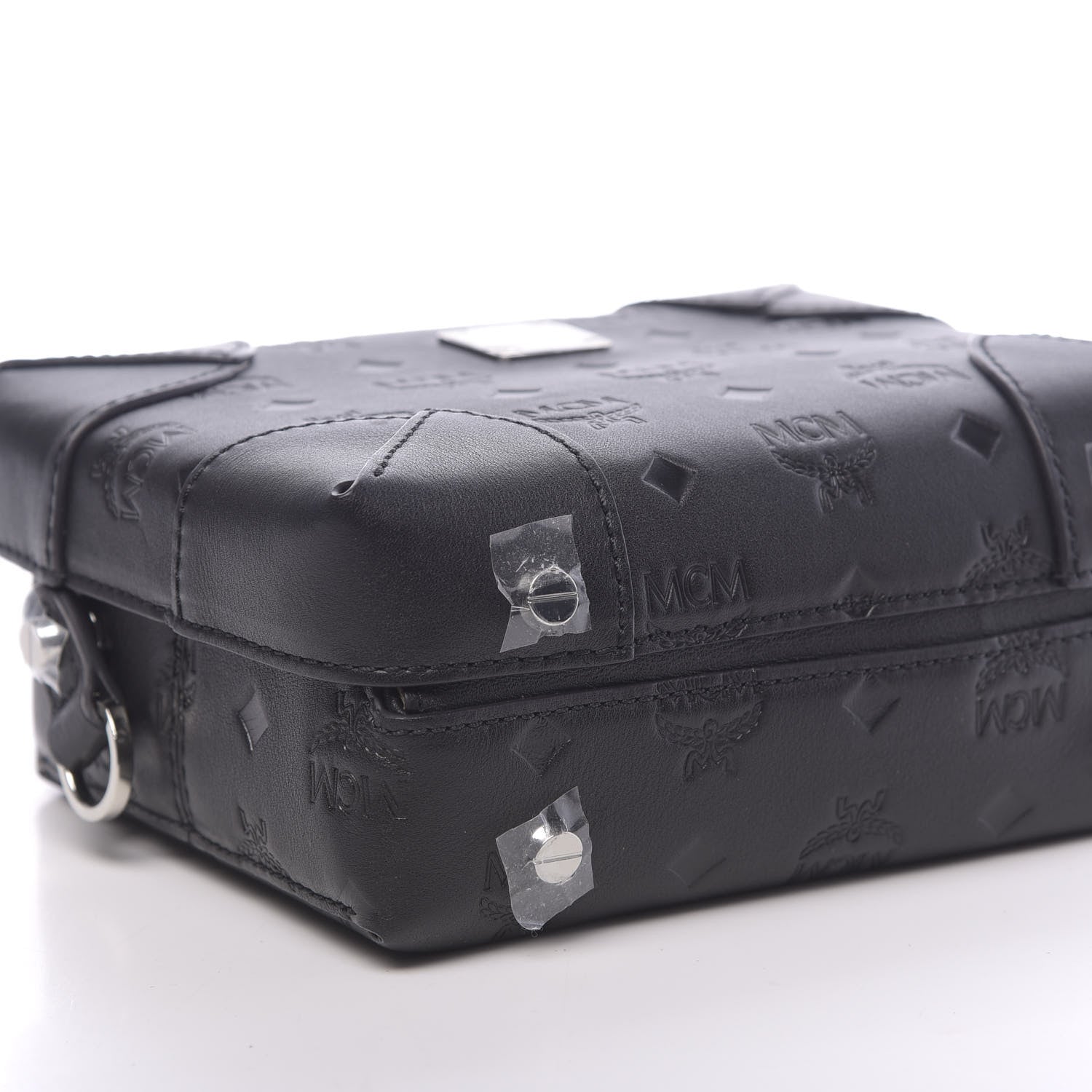 MCM Calfskin Ottomar Monogram Small Berlin Crossbody Black 7 of 10