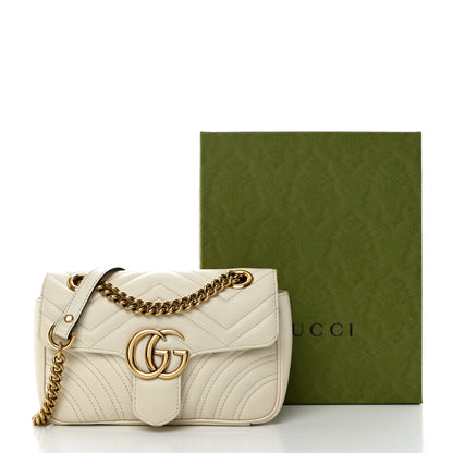 Gucci Calfskin Matelasse Mini GG Marmont Shoulder Bag White 12 of 12