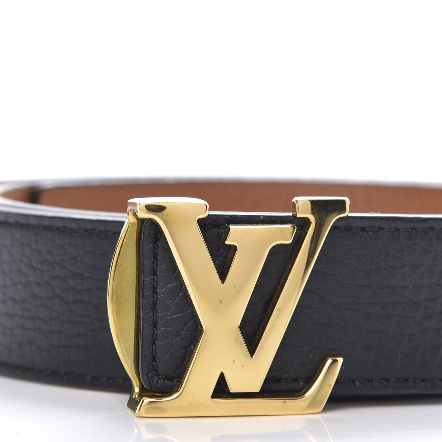 Louis Vuitton Taurillon Calfskin 40mm LV Initiales Reversible Belt 80 32 Black 3 of 6
