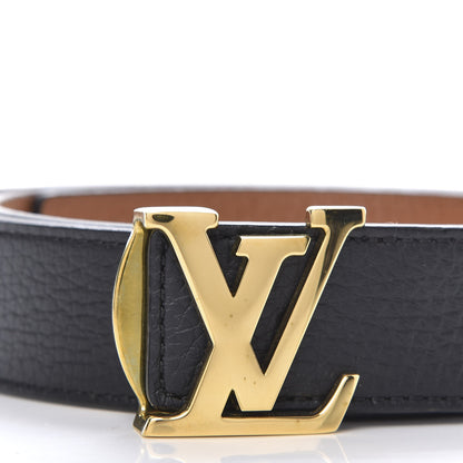 Louis Vuitton Taurillon Calfskin 40mm LV Initiales Reversible Belt 80 32 Black 3 of 6