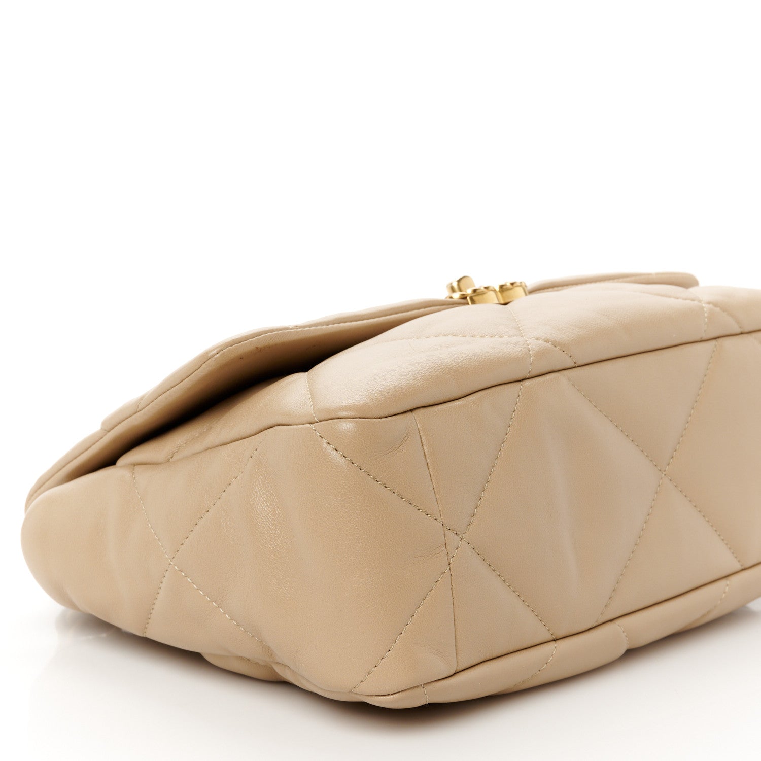 Chanel Lambskin Quilted Large Chanel 19 Flap Dark Beige 9 of 10