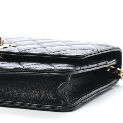 Chanel Lambskin Quilted Trendy CC Wallet On Chain WOC Black 10 of 10
