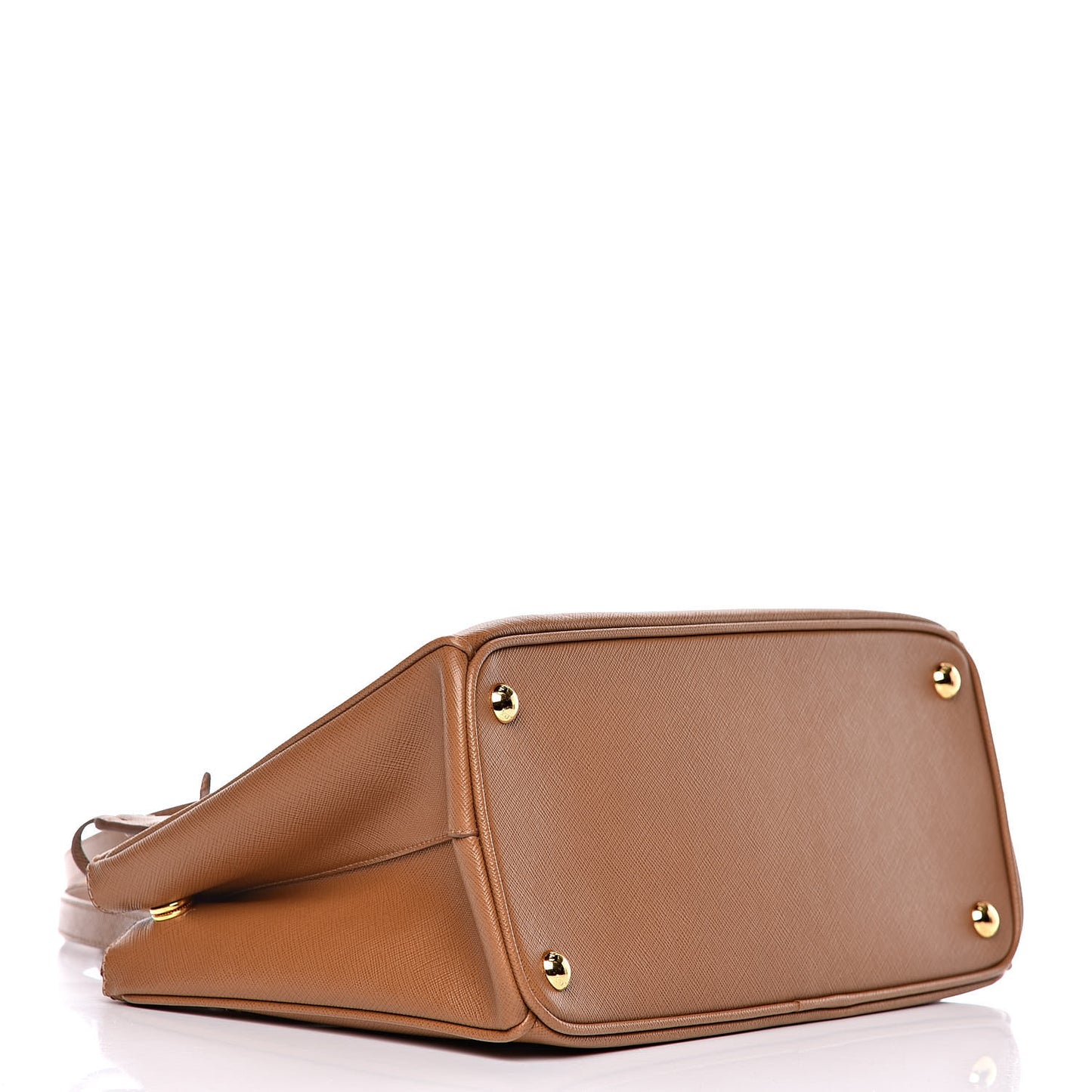 Saffiano Small Galleria Double Zip Tote Caramel